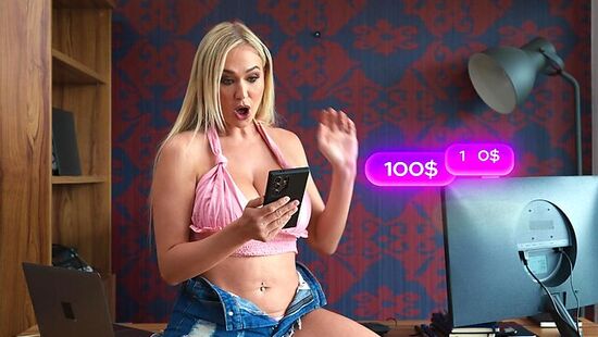 Грудастую нимфу умыли спермой